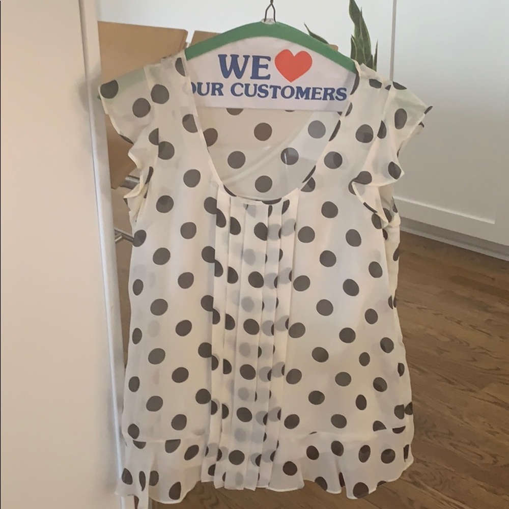 Talbots silk polka dot top